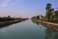 Central view of Mohajir Branch Canal Ã¢â¬â northern Punjab Pakistan Royalty Free Stock Photo